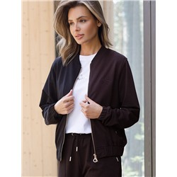 Бомбер среднего объема на молнии с карманами из эластичного футера двухнитки