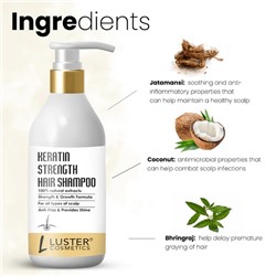 KERATIN STRENGTH Shampoo, Luster (ПРОЧНОСТЬ КЕРАТИНА шампунь для волос, Ластер), 300 мл.