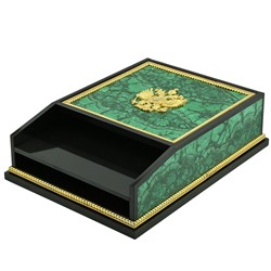 Лоток для бумаг А4 из малахита 330*245*95мм