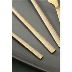 Набор столовых приборов из нержавеющей стали Magistro «Сакура», 4 предмета, цвет золотой