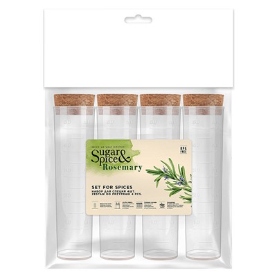 Набор для специй Sugar&Spice Rosemary 4 штуки с пробковыми крышками SE105312996