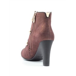 F655-61-4 BLACK/BROWN Туфли женские (натуральная замша) размер 35