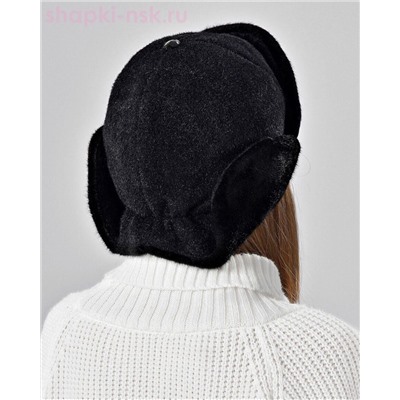 Бархат корот.уши треуг.термо Ушанка флис (56-58)