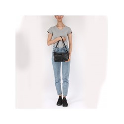 Сумка женская натуральная кожа GU 163-8200,  1отд+карм/пер,  плечевой ремень,  черный 228722