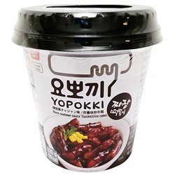Токпокки в соусе из черн бобов Чачжан (стакан) Black Soybean Sauce Yopokki, Корея, 120 г Акция