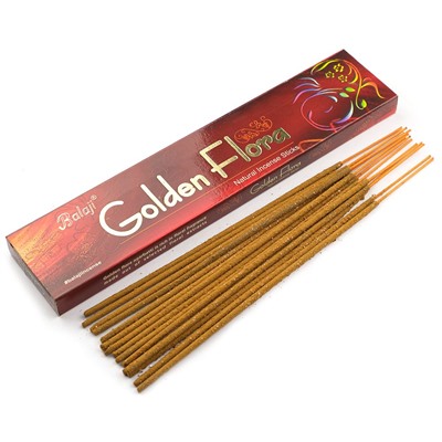 GOLDEN FLORA Natural Incense Sticks, Balaji (ЗОЛОТАЯ ФЛОРА Натуральные благовония, Баладжи), уп. 15 палочек.