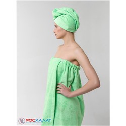 Женский махровый банный комплект (парео на пуговицах и чалма) К-26 (48)