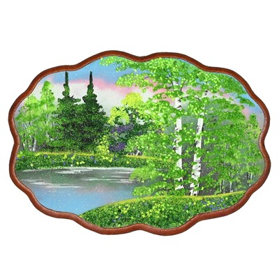 Картина из камня, летнее утро "облако" 35,5*25см, 550г.
