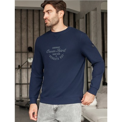 Джемпер легкий из фактурного эластичного трикотажа с принтом