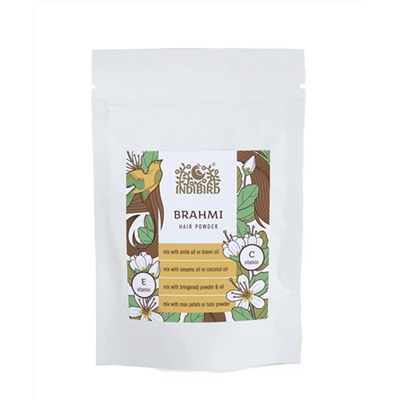 BRAHMI Hair Powder, Indibird (БРАМИ (БРАХМИ) Порошок для волос, Индибёрд), 100 г.
