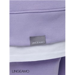 Женский свитшот оверсайз из футера с начесом Lingeamo сиреневый ВК-23 (32)