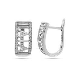 Серьги из серебра куб.циркон., МЦВА385