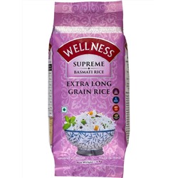 Wellness SUPREME RICE Basmati, Extra Long Grain Rice, Bharat Bazaar (Суприм Рис, Басмати, Бхарат Базар), 1 кг.