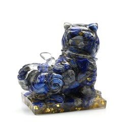 Фигурка из лазурита и смолы "Тигр" мал 65*40*62мм