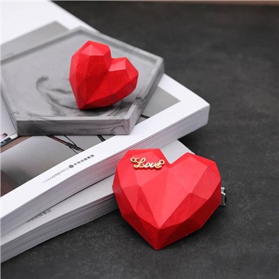 Силиконовый молд 3D «Сердечки с гранями» (3 штуки)