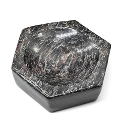 Лоток для скрепок из авантюрина синего "Шестигранник", 85*95*28мм, 389г