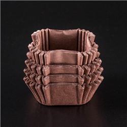 Капсулы для конфет коричневые квадрат. 43*43 мм, h 24 мм, 25-30 шт.