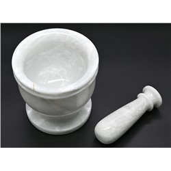 Ступка с пестиком для специй и трав "мрамор белый"