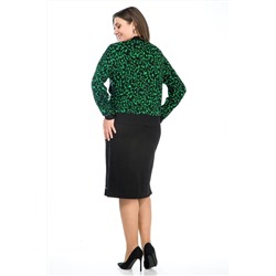 Lady Style Classic 2472/1 черный_с_зеленым, Юбка,  Жакет