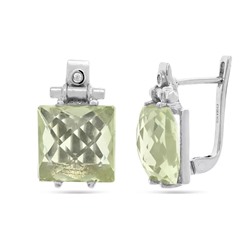 Серьги из серебра зеленый аметист, Эммануэль
