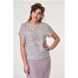 T&N 7360 пудра_темная+«нежный_принт», Блуза,  Юбка,  Жакет