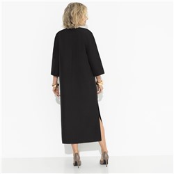 Платье с акцентными элементами из экокожи, Деловая леди (black)