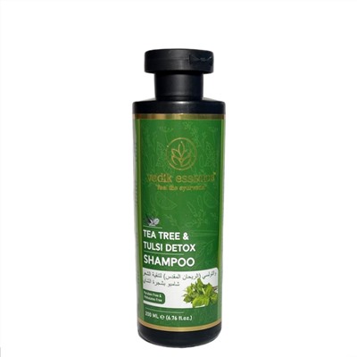 TEA TREE & TULSI DETOX Shampoo, Vedik Essence (Шампунь ЧАЙНОЕ ДЕРЕВО И ТУЛСИ ДЕТОКС для очищения и освежения волос, Ведик Эссенс), 200 мл.