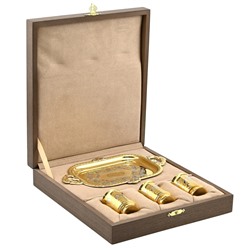 Набор стопок с гравюрой на разносе 3 персоны.