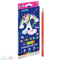 Карандаши цветные 12 шт 6-гран. Magic Unicorn deVente 5022100, 5022100