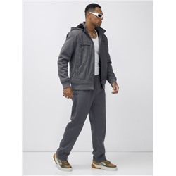Спортивный костюм мужской зимний с начесом серого цвета 7336Sr