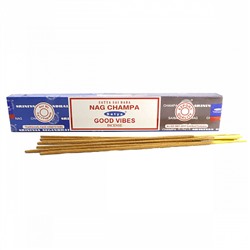 Satya COMBO NAG CHAMPA + GOOD VIBES (Благовония КОМБО НАГ ЧАМПА + ХОРОШИЕ ВИБРАЦИИ, Сатья), 16 г.