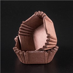 Капсулы для конфет коричневые квадрат. 43*43 мм, h 24 мм, 25-30 шт.
