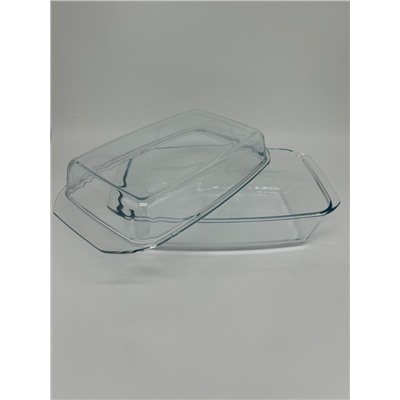 Противень 3 л (33*20*13,5 см) из жаропрочного стекла со стеклянной крышкой (6шт)