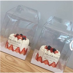 Коробка кондитерская прозрачная с ручкой 15х15х12см (10 шт)