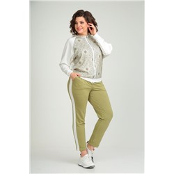 Michel chic 1330 зеленый-белый, Брюки,  Джемпер