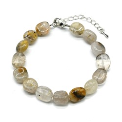 Браслет из Рутилового кварца (волосатик) овал 10*12мм, 19см, 19г