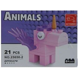 Конструктор Animals 21дет. Единорог 9*7см  / коробка 25650-2