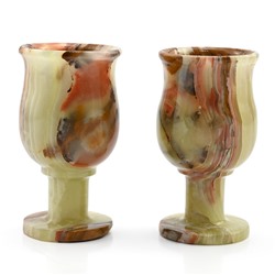 Подарочный набор рюмки 50мл из оникса 2 шт 50*50*95мм