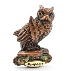 Магнит с самоцветами "Сова умная" 65*100мм