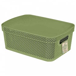 Корзина для хранения Keeplex Green Republic с крышкой 11 л, 38×27×14,3 см KL411511049 полынь
