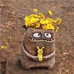 Фигурка Кашпо Добромонстрик Казюзя коричневый Ф344кор