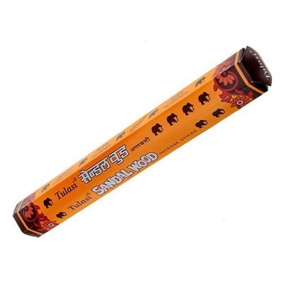 Tulasi SANDAL WOOD Incense Sticks, Sarathi (Туласи благовония САНДАЛОВОЕ ДЕРЕВО (со слониками), Саратхи), уп. 20 палочек.