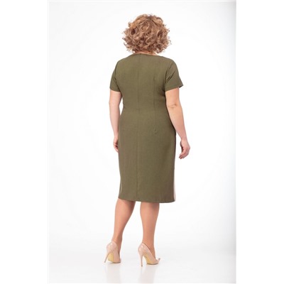 Anelli 470 зеленый+кофе, Платье
