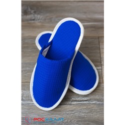 Вафельные тапочки с закрытым мысом синие ТМ-02 (16)