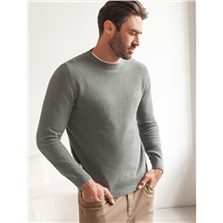 Джемпер фактурной вязки из хлопка с нейлоном