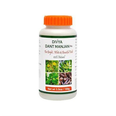 DIVYA DANT MANJAN Plus, Patanjali (ДИВЬЯ ДАНТ МАНДЖАН ПЛЮС зубной порошок, Патанджали), 100 г.