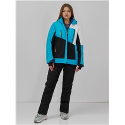 Горнолыжная куртка женская зимняя синего цвета 7081S