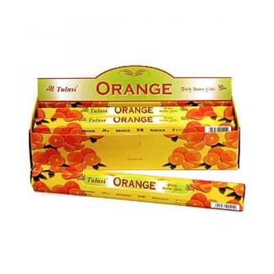 Tulasi ORANGE Fruity Incense Sticks, Sarathi (Туласи благовония АПЕЛЬСИН, Саратхи), уп. 20 палочек.