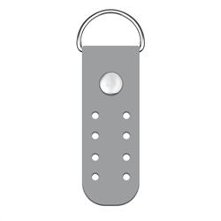 Кожа - Пришивное полукольцо мини Silver