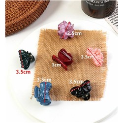 Заколка-краб для волос,цветок, 1 шт, размер 3,5*3 см. Цвет Микс.